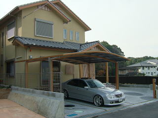 奈良県橿原市和風建築、和風外構、カーポート