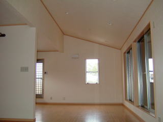奈良県木造注文住宅リビング勾配天井
