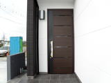 奈良県注文建築玄関ドア施工例和風モダンスタイル