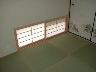 奈良県注文建築住宅和室灯り採り窓施工例
