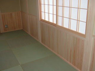 奈良県注文建築和室ヒノキ腰板